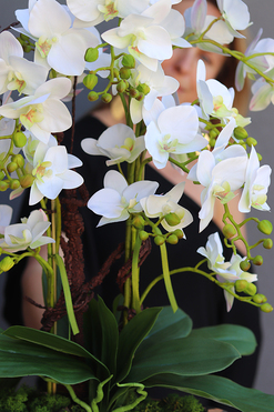 bogaty sztuczny storczyk w matowej donicy, Manfredo Niagara, wys.68cm