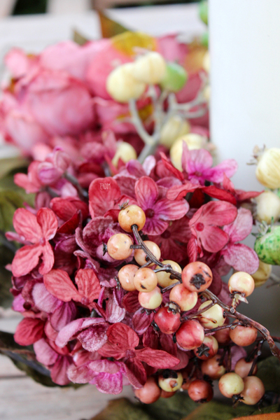 jesienny wianek na drzwi Pink Autumn, śr.45cm