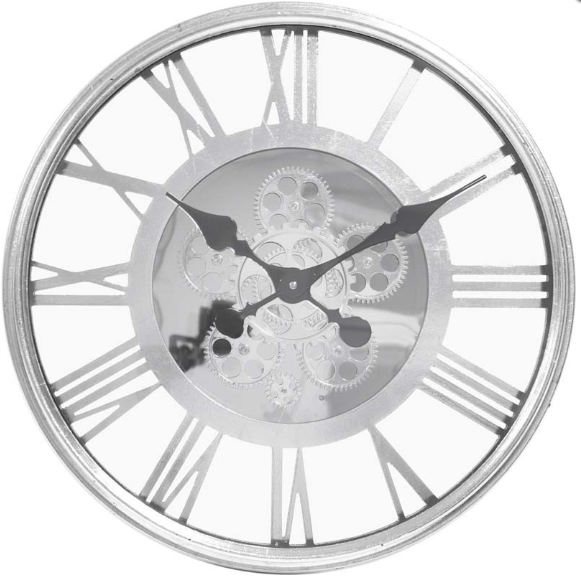 elegancki ścienny zegar Watchmaker Silver, wym.54x54x8.5cm