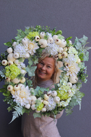 duży jesienny wianek, Biały Sad, śr.57cm 