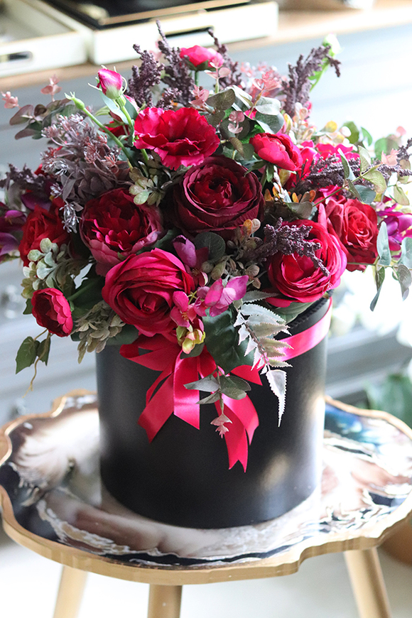 Amanita, flowerbox w intensywnych barwach, wys.50cm