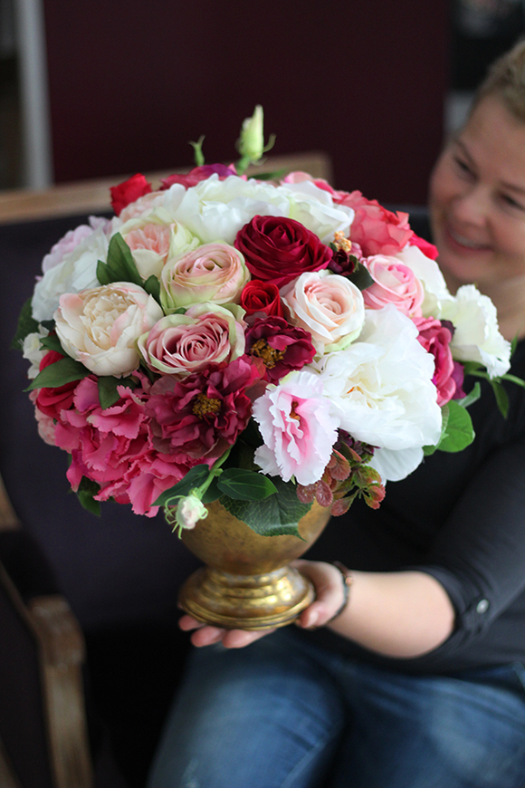 Milenia, ekskluzywna kompozycja w złotym pucharze, wys.38cm