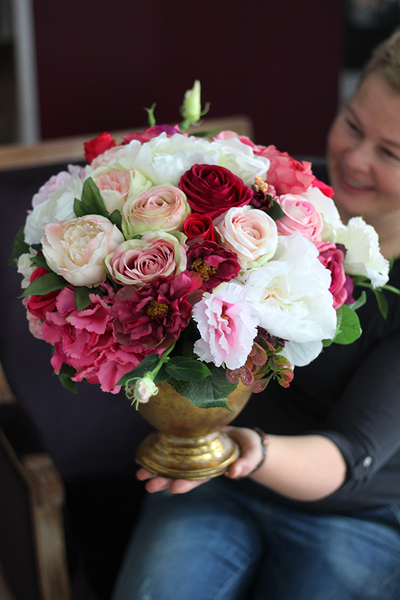 Milenia, ekskluzywna kompozycja w złotym pucharze, wys.38cm