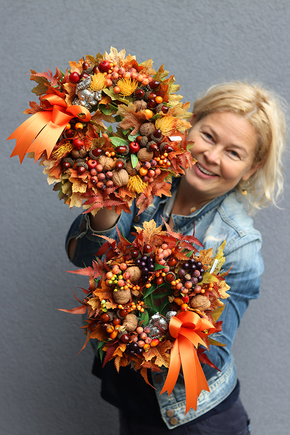 jesienny uroczy wianek, Wiewiórka 2, śr.27cm