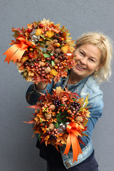 jesienny uroczy wianek, Wiewiórka 2, śr.27cm