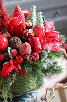 box świąteczny / stroik, Gwiazdka z Leonem Green, wys.32cm 