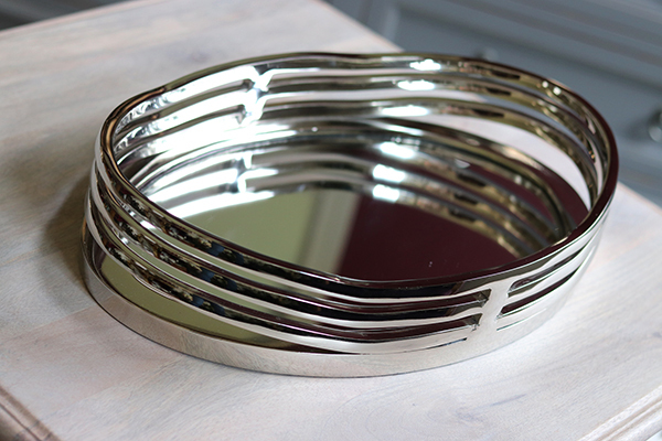 Glamour Oval, elegancka lustrzana taca, wym.10x44x30cm 