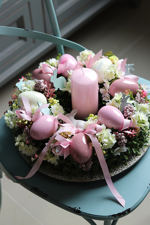 Alicja, wielkanocny stroik ze świecą, śr.33cm