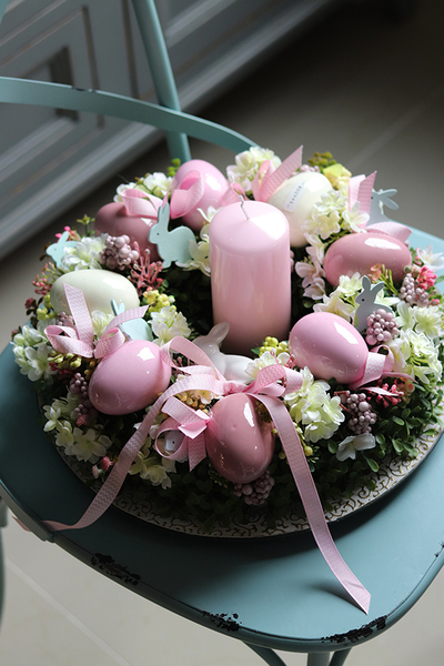 Alicja, wielkanocny stroik ze świecą, śr.33cm