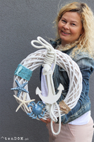 marynistyczny wianek na drzwi, Zakotwiczony, śr.35cm