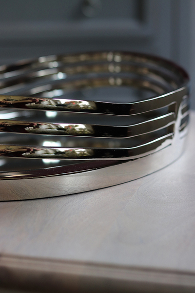 Glamour Oval, elegancka lustrzana taca, wym.10x44x30cm 