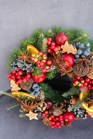 dekoracyjny wianek / stroik Wigilia, śr.28cm 