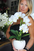 uroczy sztuczny storczyk w pięknej donicy Lanasa, wys.49cm