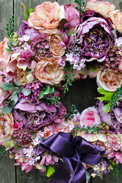 dekoracyjny, bardzo duży wianek na drzwi Silviana, śr. 50cm