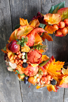 jesienny wianek Liście, śr.36cm 