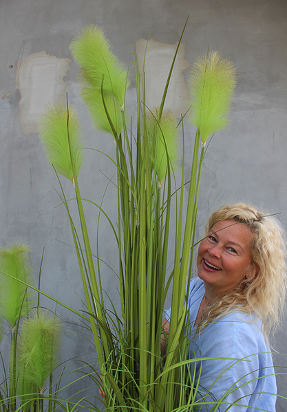 Silesia, elegancka sztuczna trawa w donicy fiberglass, wys.180cm