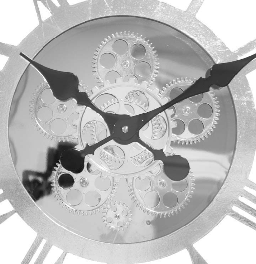 elegancki ścienny zegar Watchmaker Silver, wym.54x54x8.5cm