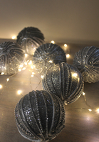 błyszczące srebrne bombki Silver Biel, śr 7.5cm, kpl.6szt.