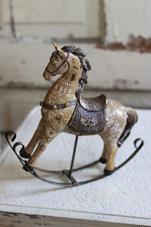 OD RĘKI Childhood Dreams, figurka świąteczna, koń na biegunach B, wym.23x23x6cm