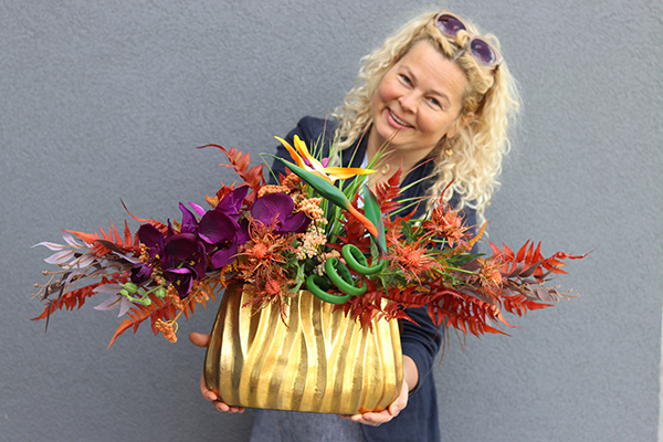 egzotyczna kompozycja ze strelicją, Derosa Mozambik, wym.46x77cm