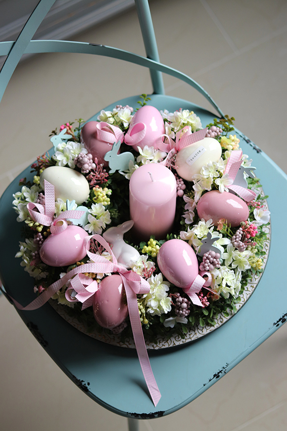 Alicja, wielkanocny stroik ze świecą, śr.33cm