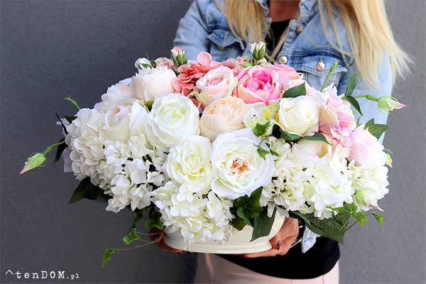 dwustronna kompozycja kwiatowa, Queen Bella, wym.35x52cm