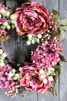 jesienny wianek na drzwi Pink Autumn, śr.45cm