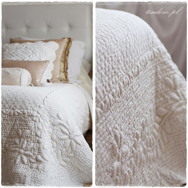 Adria, dekoracyjna narzuta velvetowa, kremowa, 240 x 220cm