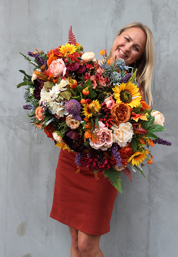 bogaty kosz z uchwytami do powieszenia Jesienna Radość wym.46x74x45cm 