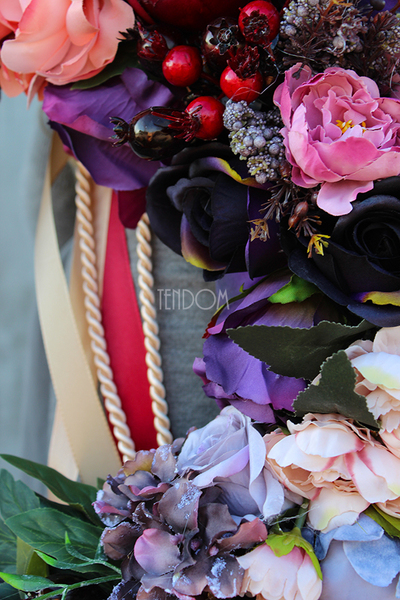 elegancki wianek na drzwi England, śr.42cm 