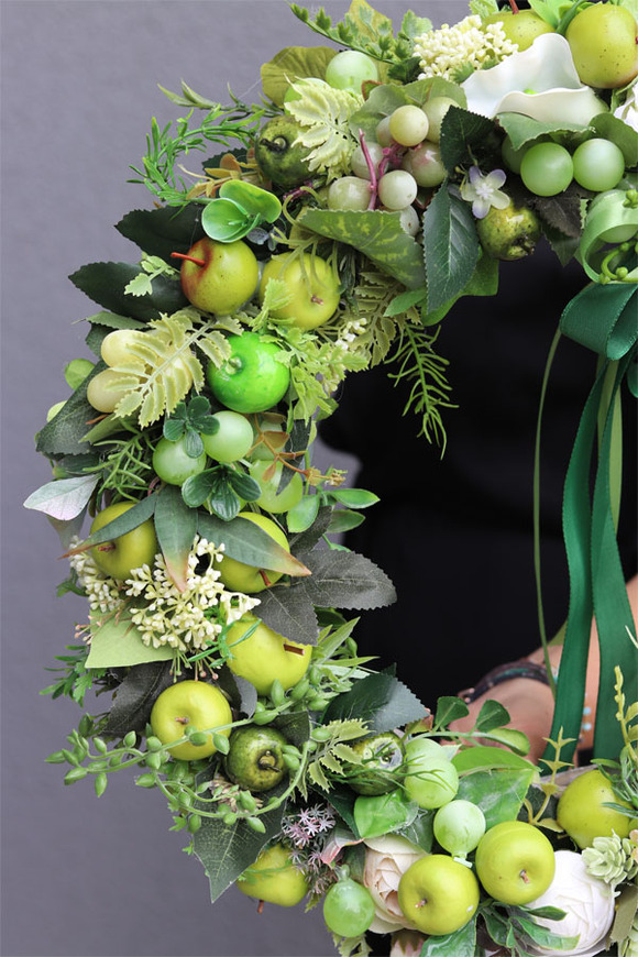 Apple Time, jesienny wianek z owocami, śr.45cm