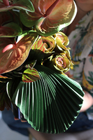 strzelista kompozycja kwiatowa z anturium, Modern, wys.66cm