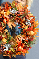 jesienny uroczy wianek na drzwi, Wiewiórka Big, śr.44cm 