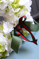 Bielina, wianek na drzwi z zieloną hortensją, śr.37cm