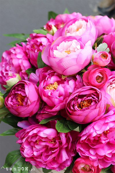 bardzo bogaty kosz peonii, Martines Pink wym.58x55cm