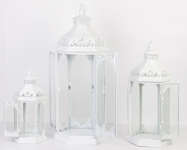 Gardenarium, komplet lampionów metalowych, 3szt