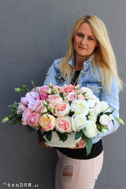 dwustronna kompozycja kwiatowa, Queen Bella, wym.35x52cm