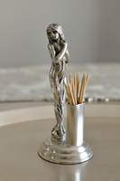 Belladonna, posrebrzany pojemnik na wykałaczki,  wys.12cm