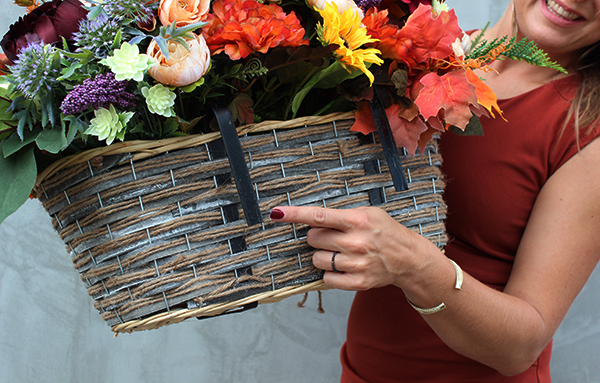 bogaty kosz z uchwytami do powieszenia Jesienna Radość wym.46x74x45cm 