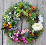 bardzo efektowny wianek Biały Kwiat, śr.38cm 