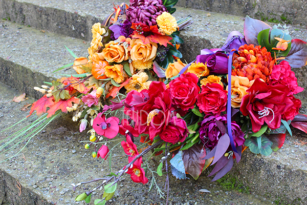 dekoracja, wiązanka nagrobna Jesienne Kwiaty, wym.68cm