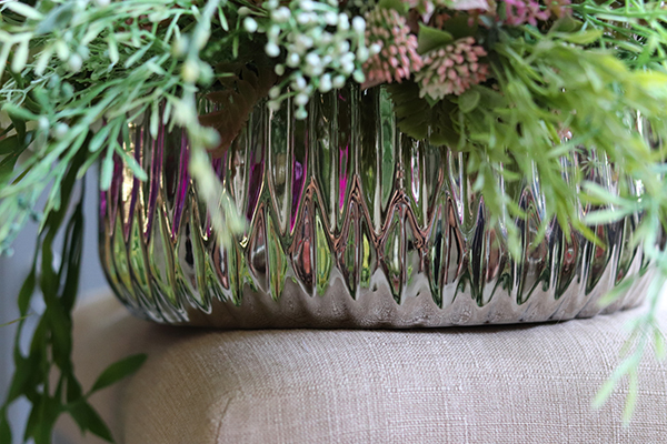 Manfredo 3, atrakcyjna kompozycja w lustrzanej donicy, wys.32cm, śr.46cm