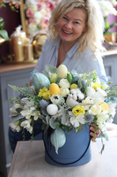 Błękitna Bajka, flowerbox wielkanocny, wys.48cm 