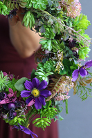 Green Love, barwny wianek na drzwi z sukulentami, śr.37cm