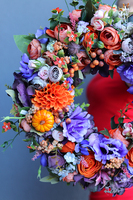 atrakcyjny kwiatowy wianek, Jesienna Harmonia 2, śr.43cm