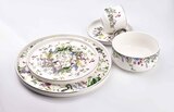 Novelty Garden, porcelanowa filiżanka ze wzorem i srebrnym rantem, poj.270ml