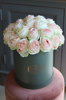 flowerbox z różami Amelia Grey, wys.37cm