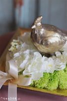 kompozycja wielkanocna na tacy, Złota Kokoszka, wym.14x20x20cm