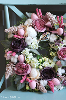 dekoracyjny wianek na drzwi, Wiosenne Trele, śr.32cm