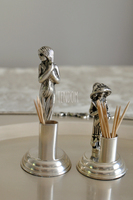 Belladonna, posrebrzany pojemnik na wykałaczki,  wys.12cm